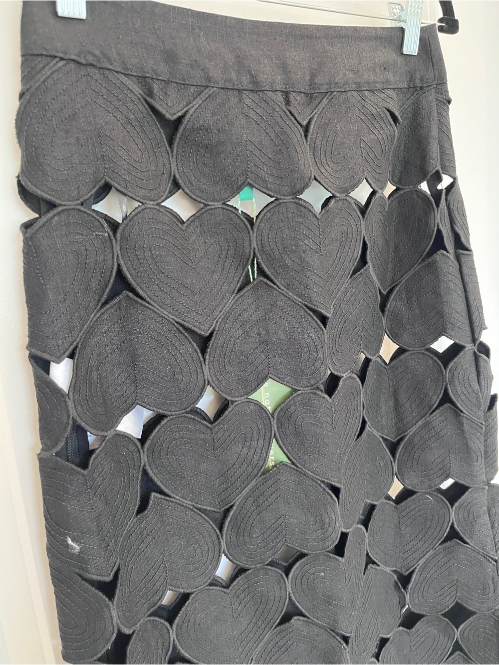 Brand New FARM Rio Black Heart Midi Skirt - Picture 5 of 14